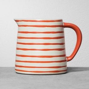 Stoneware Pitcher - Coral Stripe - Hearth & Hand™ with Magnolia