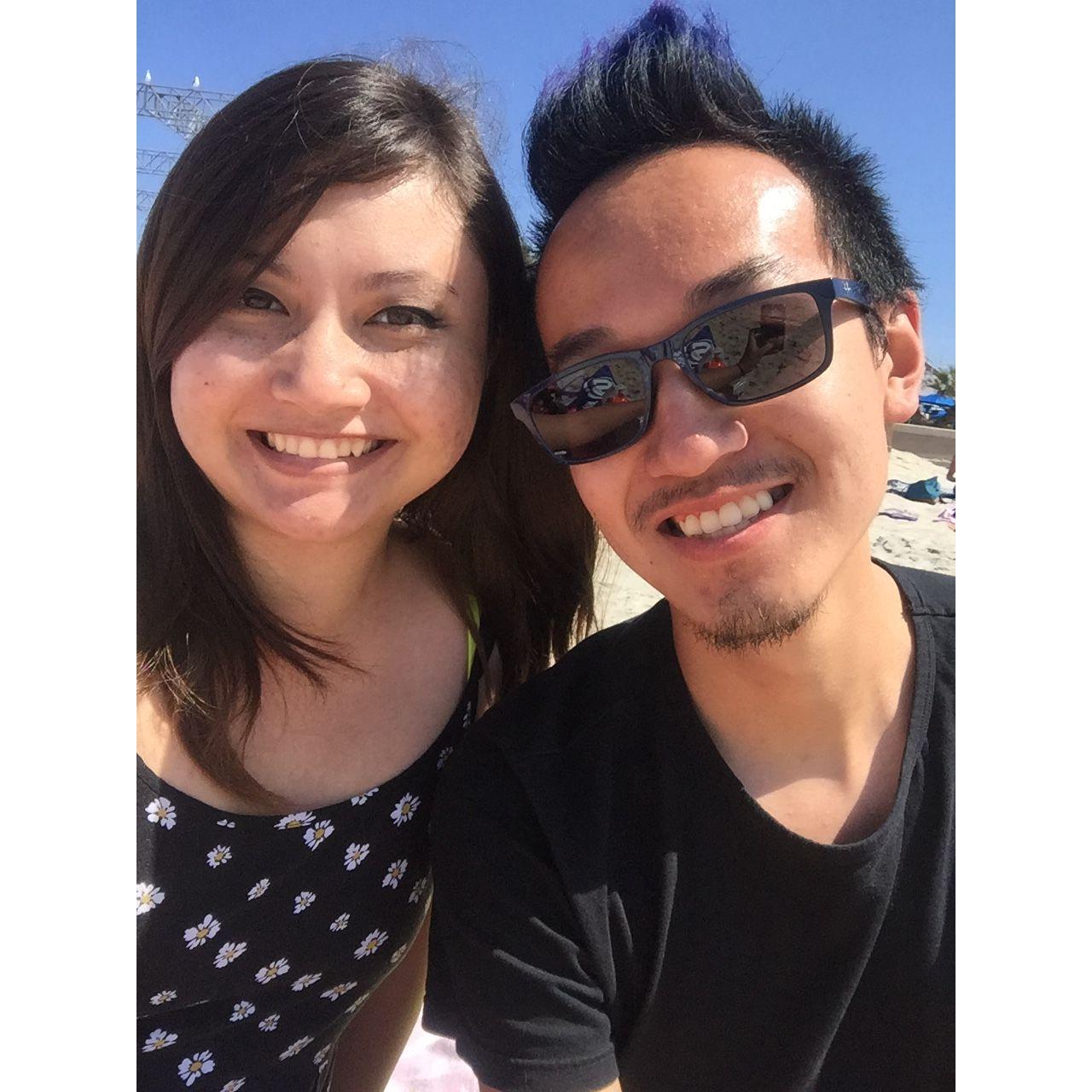 This is one of the very first photos of we took together when we were just friends. We went to Mission beach in San Diego county.