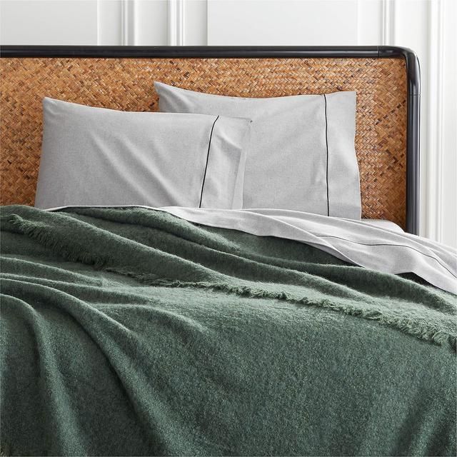 King Size Taylor Alpaca/Wool Green Blanket
