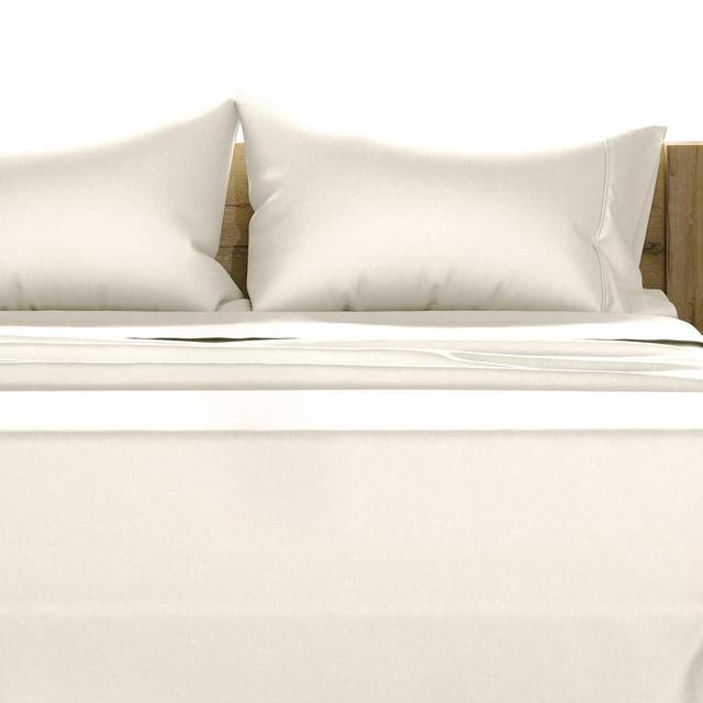 TEXAS LINEN CO. King Sheets Set Egyptian Cotton - 1200 Thread Count 4 PC Egyptian Cotton Sheets King Size, Luxury Sheets King Size, Cooling High Thread Count Deep Pocket Sheets, Fits Upto 18" - Ivory