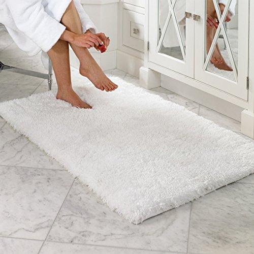 Norcho Soft Microfiber Non-slip Antibacterial Rubber Luxury Bath Mat Rug 31"x19" White