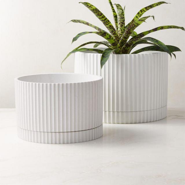 Fold White Cement Planters