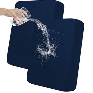 Easy-Going 100% Waterproof Chair Sofa Seat Cushion Slipcovers Couch Cushion Cover Stretch Furniture Protector for Kids, Pets (2-Piece Loveseat Cushion, Navy)