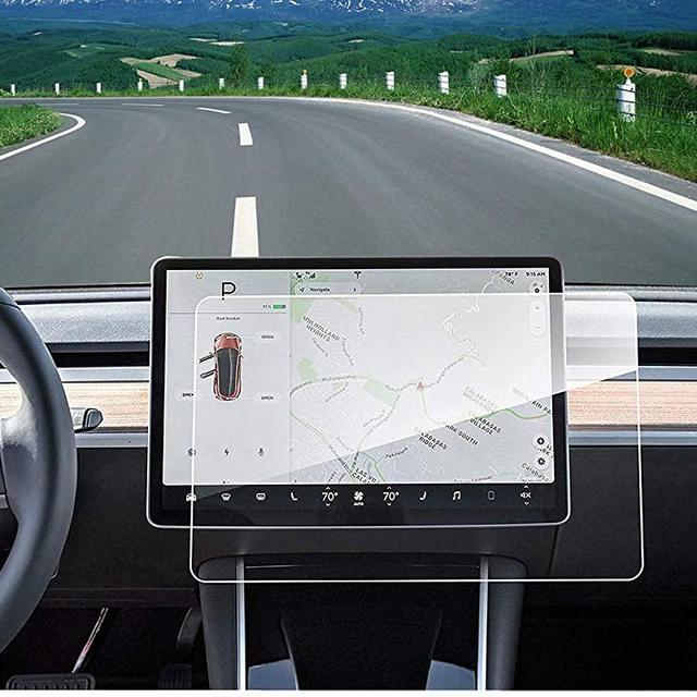 Model 3 Center Screen Protector Model 3 Model Y 15" Center Control Touchscreen Car Navigation Touch Screen Protector Tempered Glass 9H Anti-Scratch and Shock Resistant for Model 3 Screen Protector