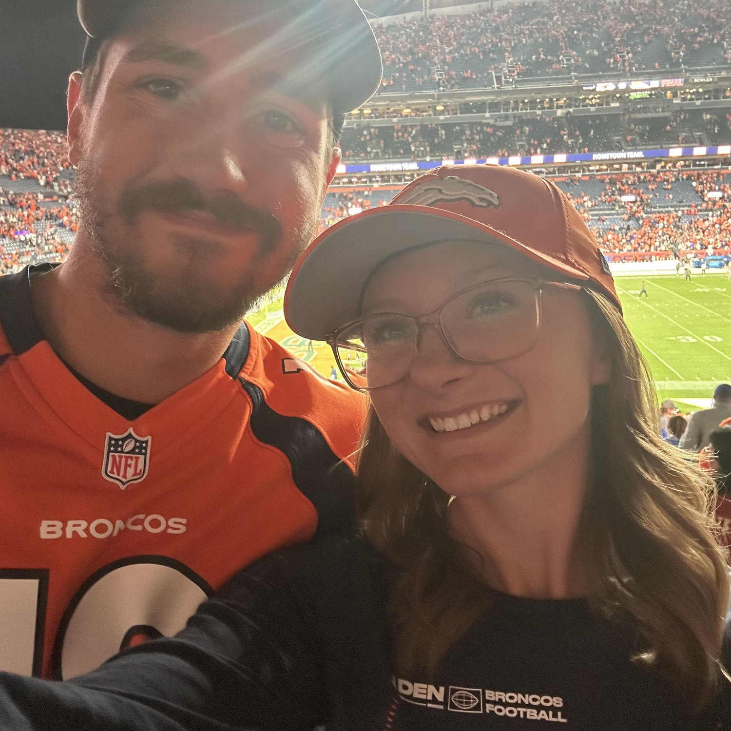 Our first ever football game together, GO BRONCOS!!