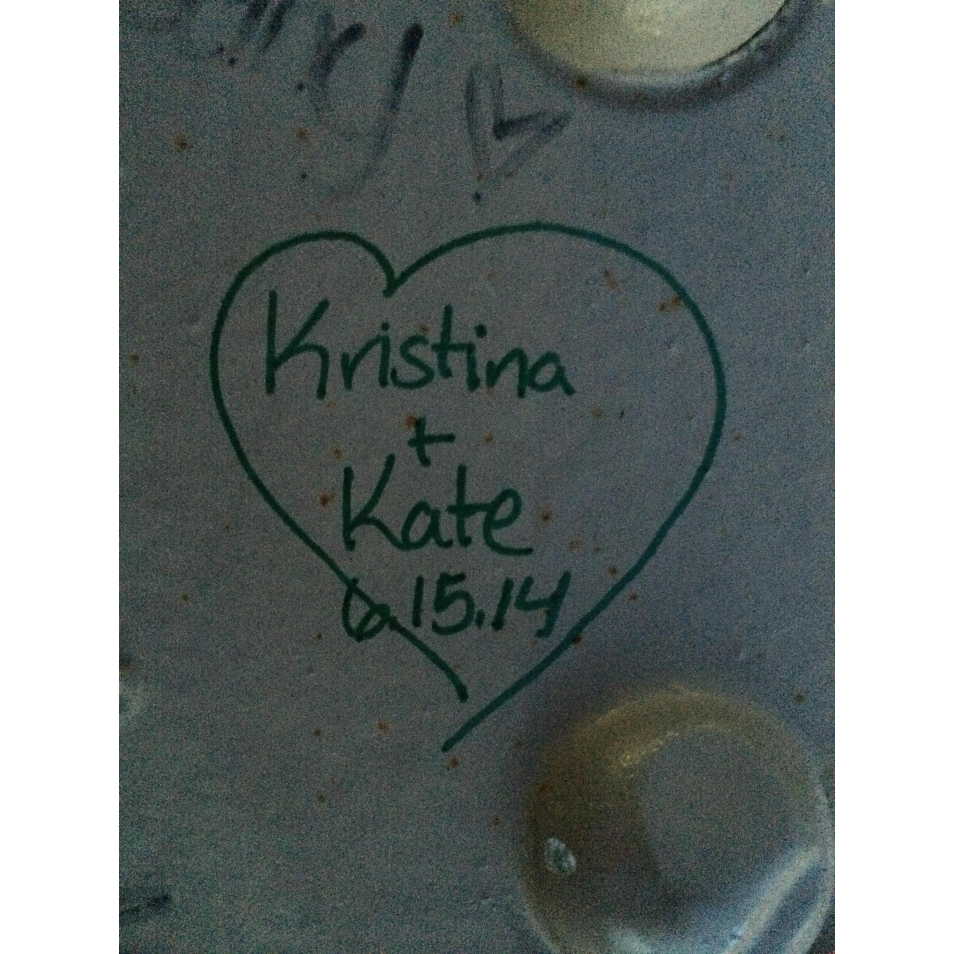 On one of our first dates, we graffitied the Brooklyn Bridge. (It's probably been painted over by now).