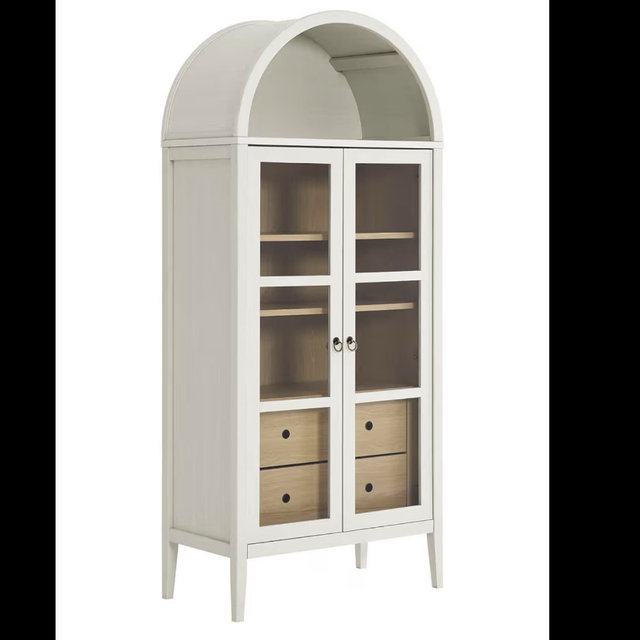 Modway EEI-6639-WHI-OAK Nolan Tall Arched Storage Display Cabinet, White Oak