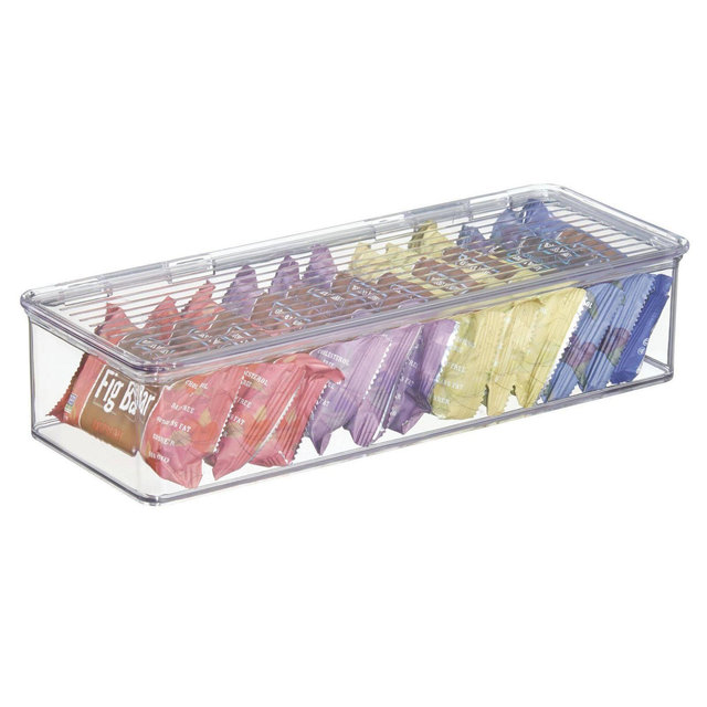 iDESIGN 5.5"x13.3"x3" Kitchen Binz Stackable Box Clear