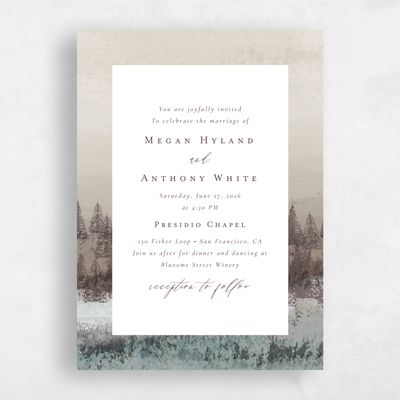 Chocolate, Brown Wedding Invitation - Rockford Portrait