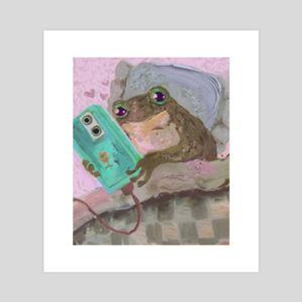 A Frog Liking The Art Of All His Friends, Even The Bad Ones - poster by Guilherme Nunes