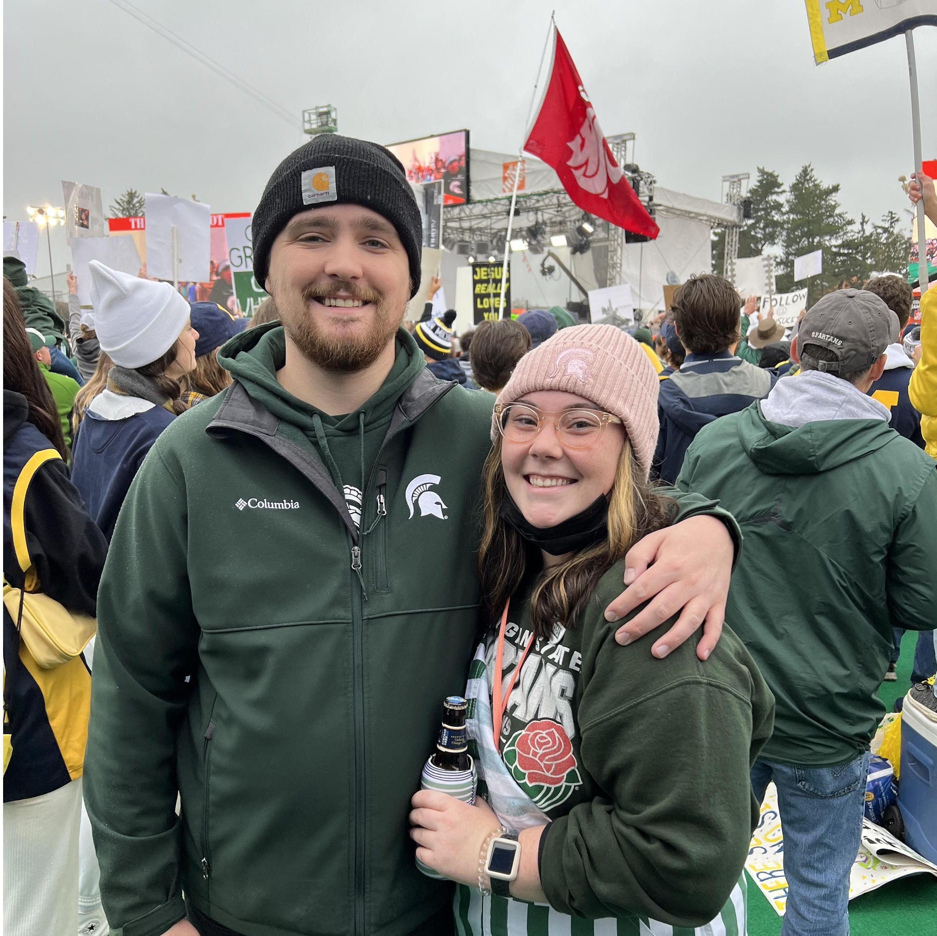 Meghan’s first MSU vs UofM game, a Spartan victory 37-33!