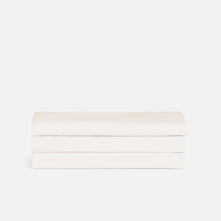 Classic Percale Fitted Sheet in Cream - King Size