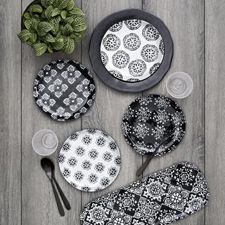 Bamboo Medallion 4-Piece Assorted Salad Plate Set