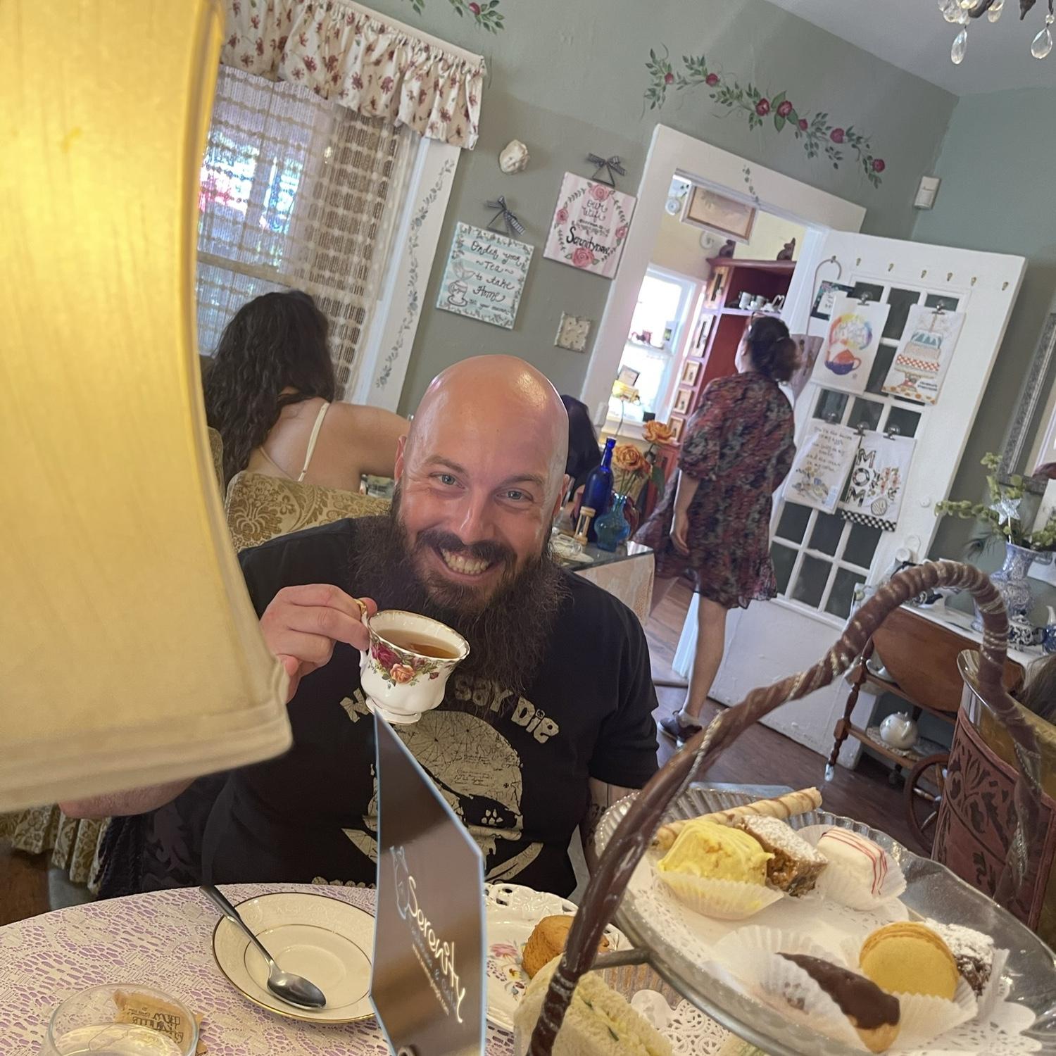 First date with James at the tea house.