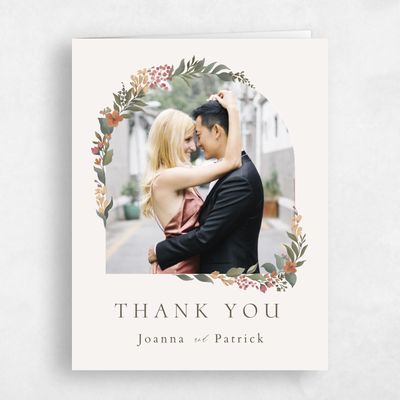 Light Oatmeal, Beige Wedding Thank You - Souci Photo