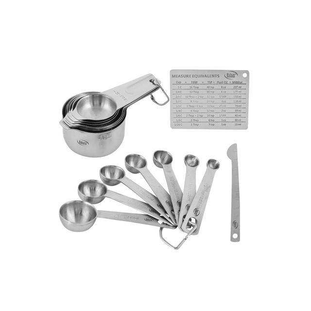 Kaluns Measuring Cups and Spoons Set, 16 Piece, Stainless Steel