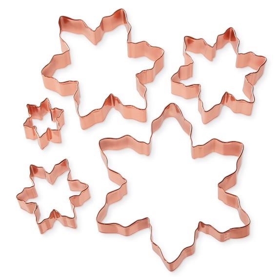 Williams-Sonoma Copper Snowflake Cookie Cutters on Ring, Set of 5