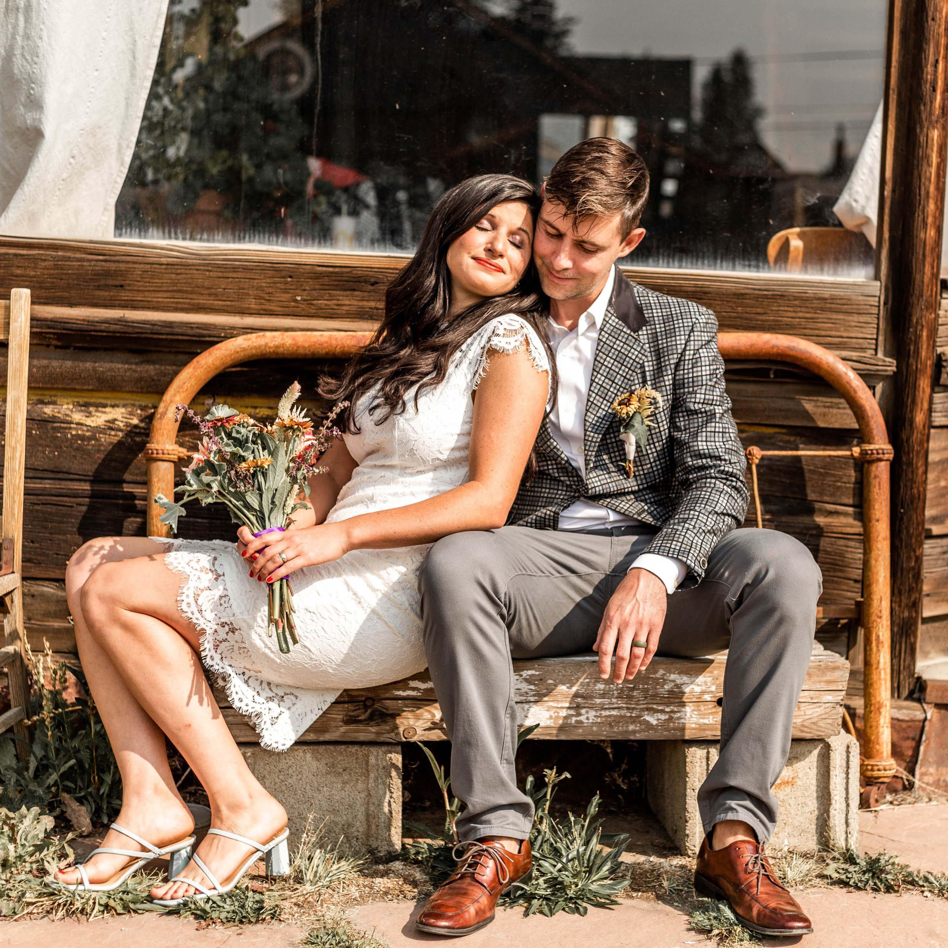 Private COVID ceremony a 136 year old synagogue in Leadville Colorado to make it official, before the big party