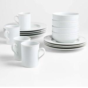 Staccato White Porcelain 16-Piece Service for 4