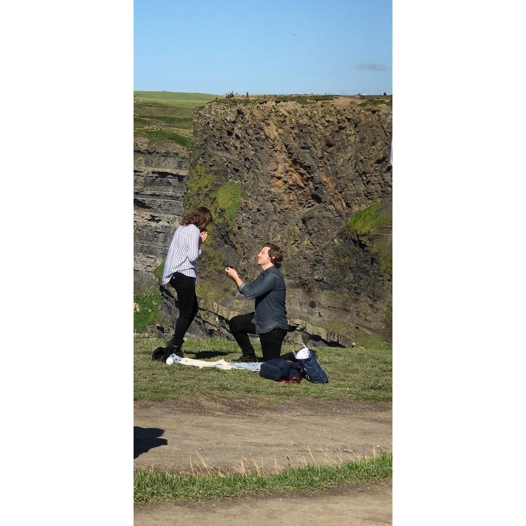 Trevor's beautiful proposal on the Cliffs of Moher in Ireland!