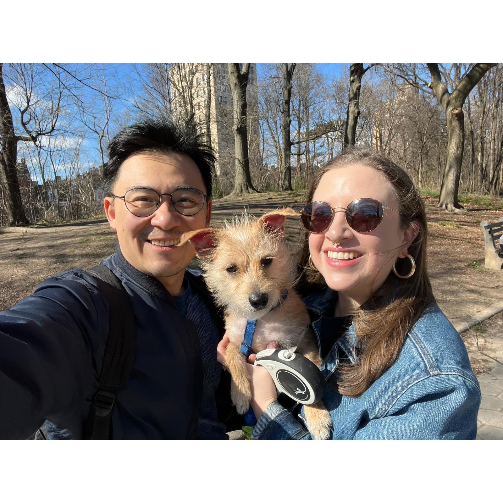 Exploring Prospect Park with Georgie.