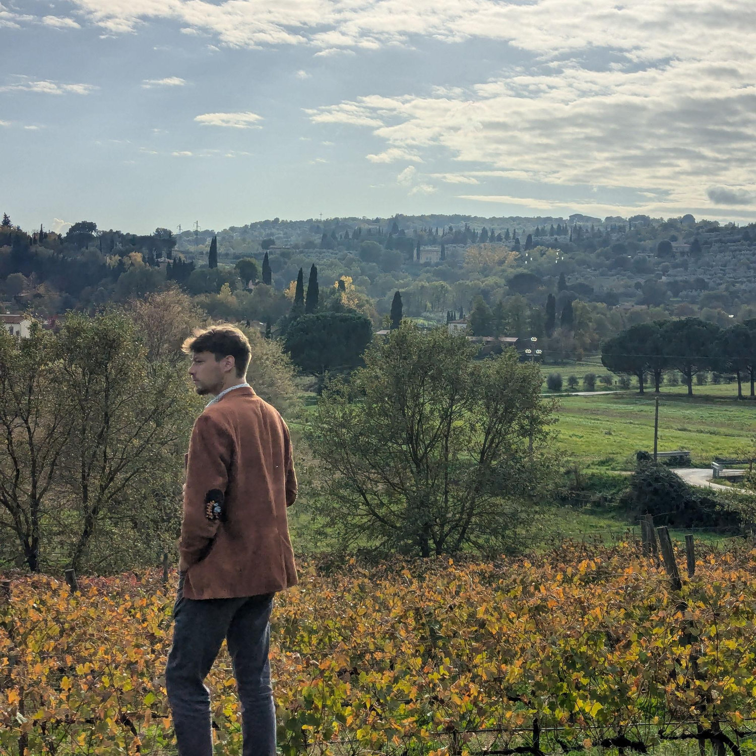 Ian at our AirBNB in Monte looking snazzy