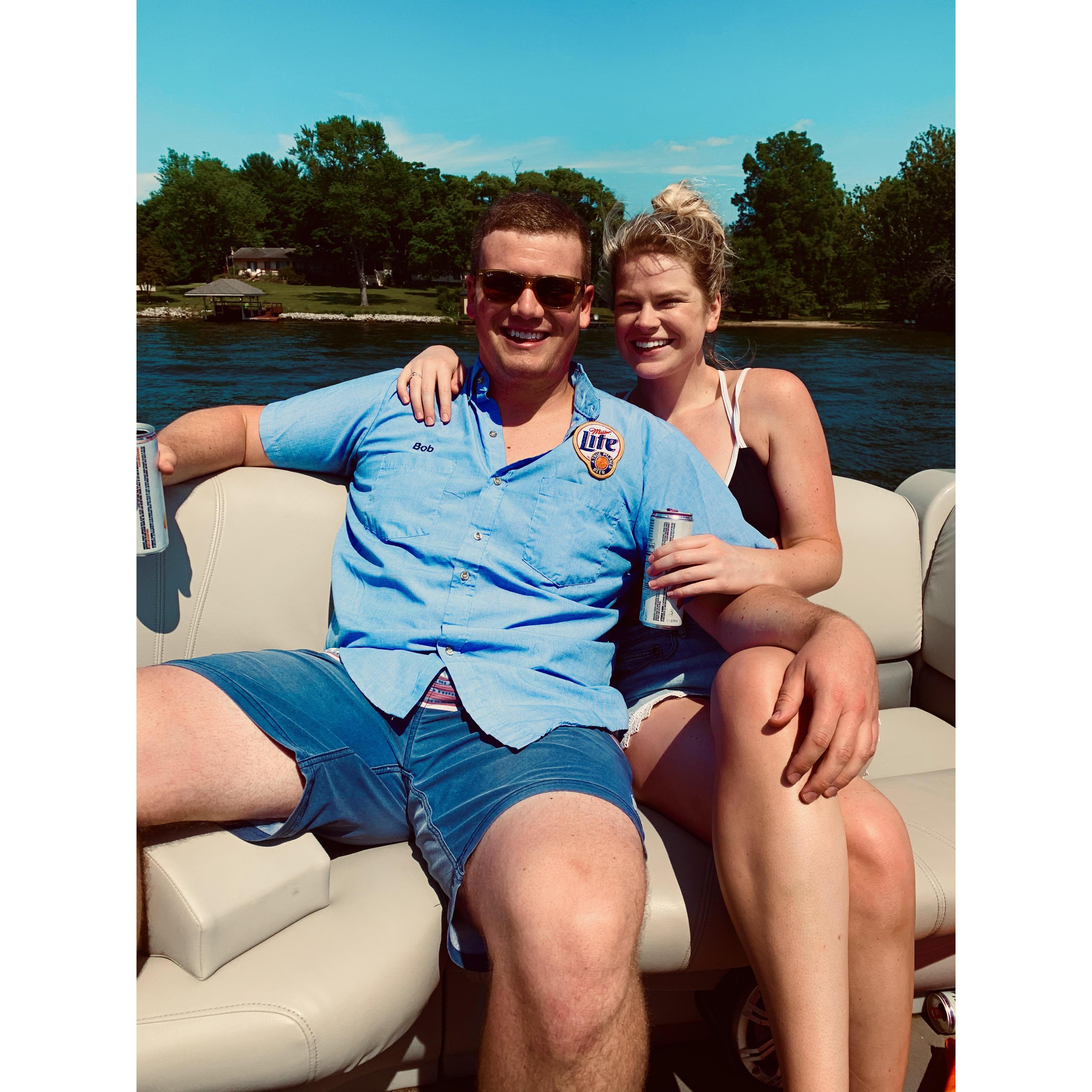 Spending the day out on Lake Springfield - day before Jimmy proposed!