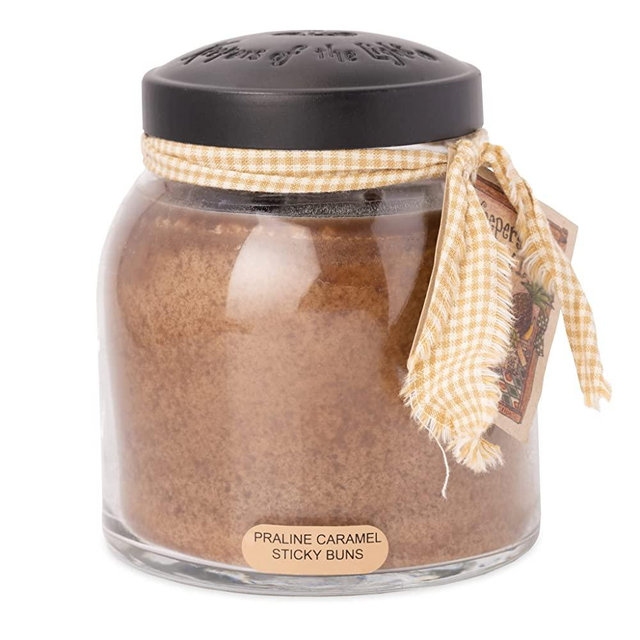 A Cheerful Giver - Praline Caramel Sticky Buns - 34oz Papa Scented Candle Jar - Keepers of the Light - 155 Hours of Burn Time, Candles Gifts for Women