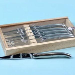 Laguiole Platine Stainless Steel Steak Knives Set/6