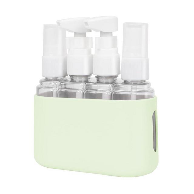 Songaa Travel Bottles Leak Proof, 4 in 1 Travel Containers for Toiletries, Refillable Plastic Bottles with Lid, Travel Accessories Shampoo Conditioner Bottles Green