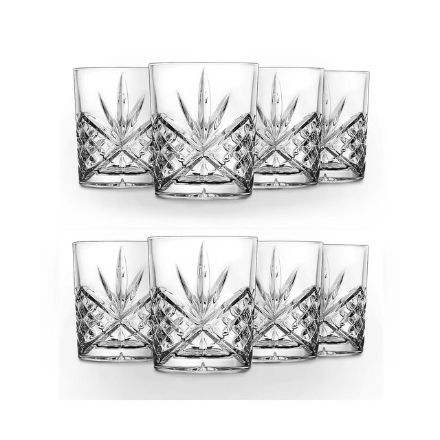 Godinger Dublin Crystal Double Old-Fashioned Glasses, Set of 8
