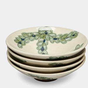 Anut Cairo Leaves Hand-Painted Ceramic Bowls (Set of 4)