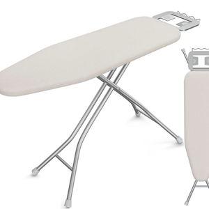 Yaheetech Foldable Ironing Board, Heavy Duty Iron Board with 9 Adjustable Heights, 4 Layer Cover and Safety Iron Rest, 52X14 Compact and Space Save Iron Board for Home Laundry Room Use, Beige