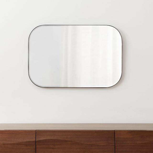 Edge Gunmetal Rounded Rectangle Mirror