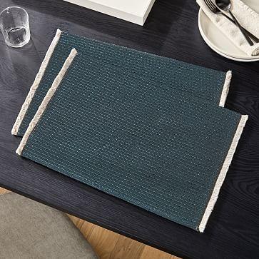 Fringed Cotton-Jute Placemat (Dark Spruce)