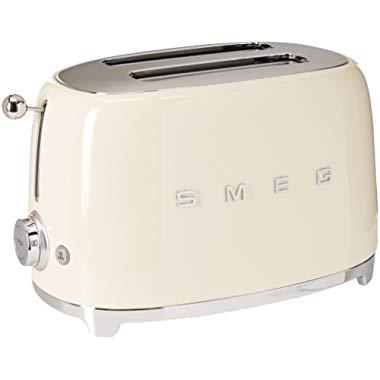 Smeg TSF01CRUS 50's Retro Style Aesthetic 2 Slice Toaster, Cream