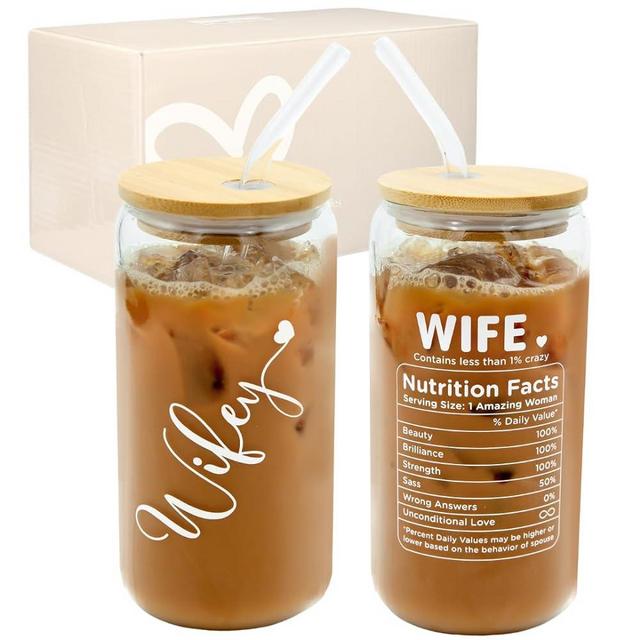 Cozzita Wifey Cup, Gifts for Wife, Valentines Gift for Wife, Bride To Be Gifts, Bachelorette Gifts for Bride, Engagement Gift, Funny Wedding Gifts, Wife Presents from Husband, 16 Oz