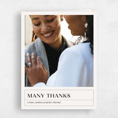Light Oatmeal, Beige Wedding Thank You - Linwood Photo