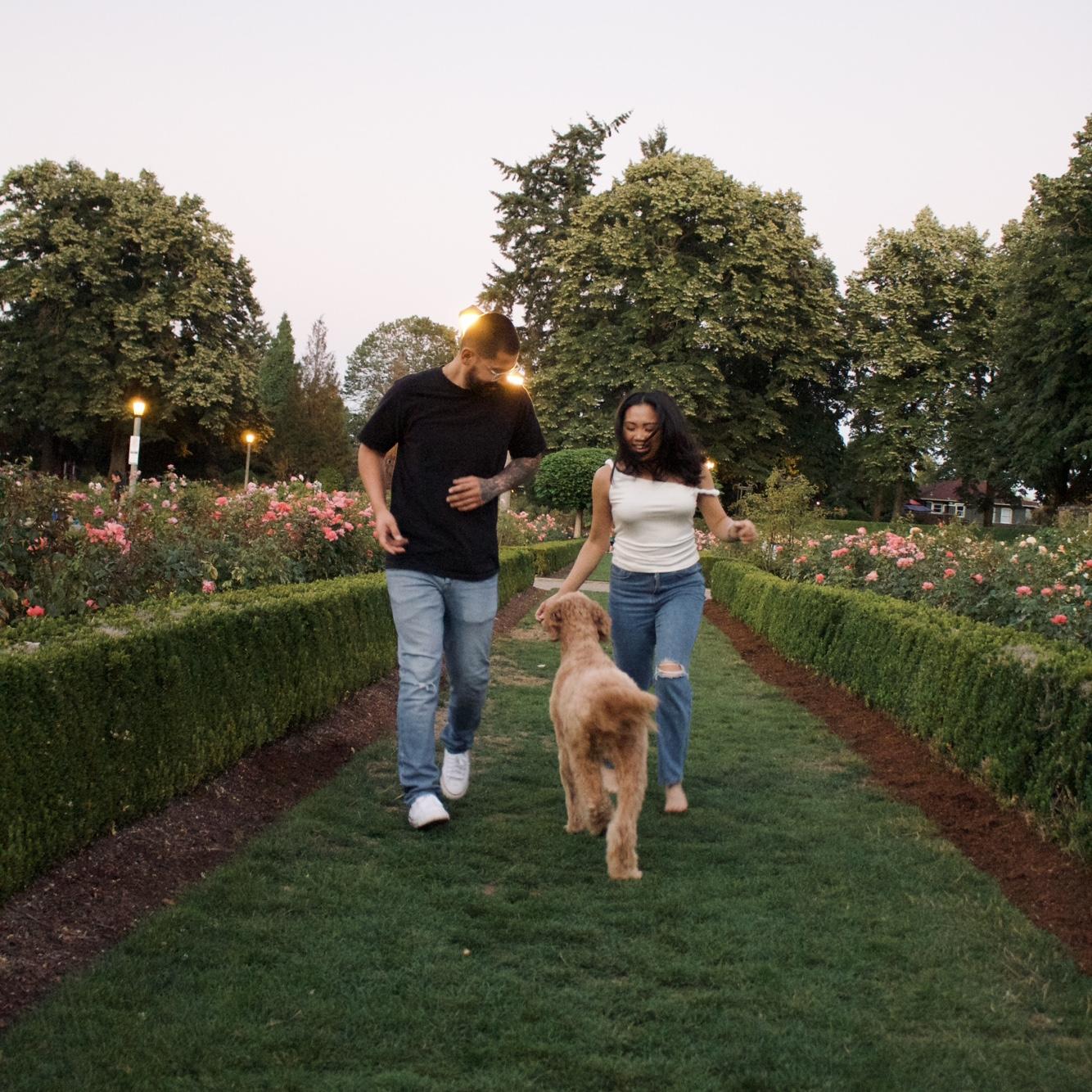 Engagement photos featuring Enzo 🐶