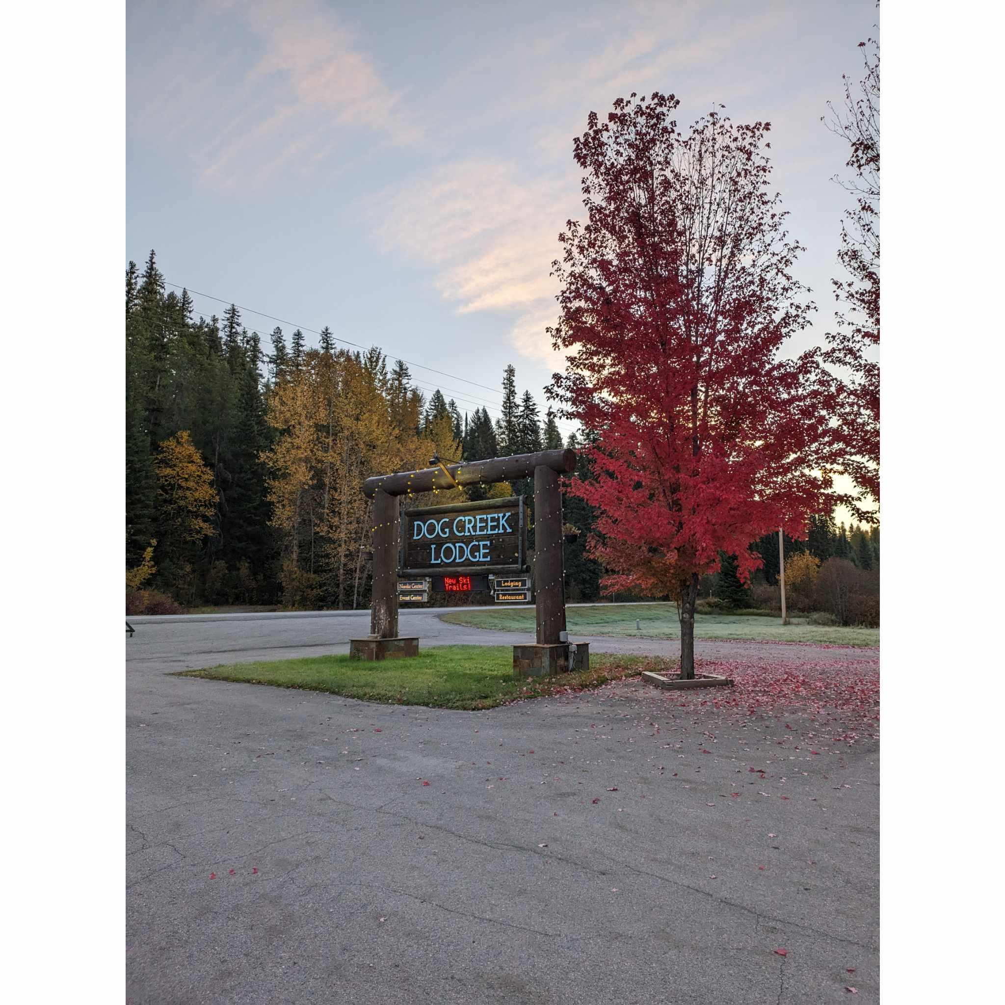 Front lodge sign.