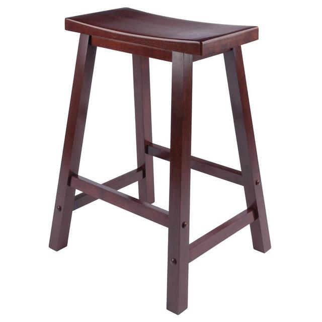 Saddle Seat 24" Counter Stool Hardwood/Walnut - Winsome