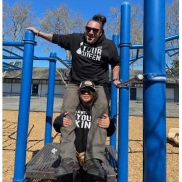 Monkeying around at the kids' softball game!