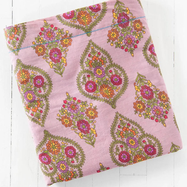 Mix & Match Cotton Flat Sheet - Pink Willow Medallion