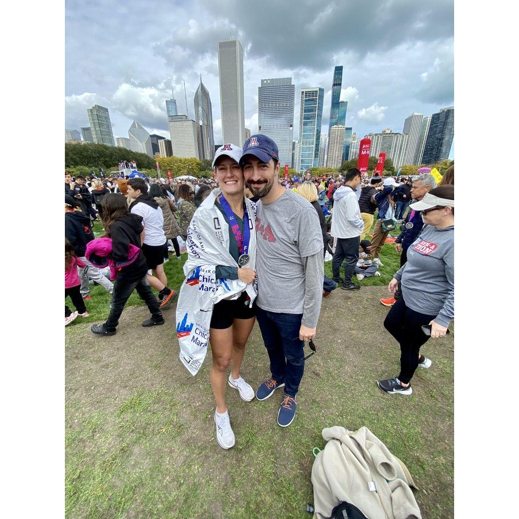 Celebrating Ellen's second Chicago Marathon!