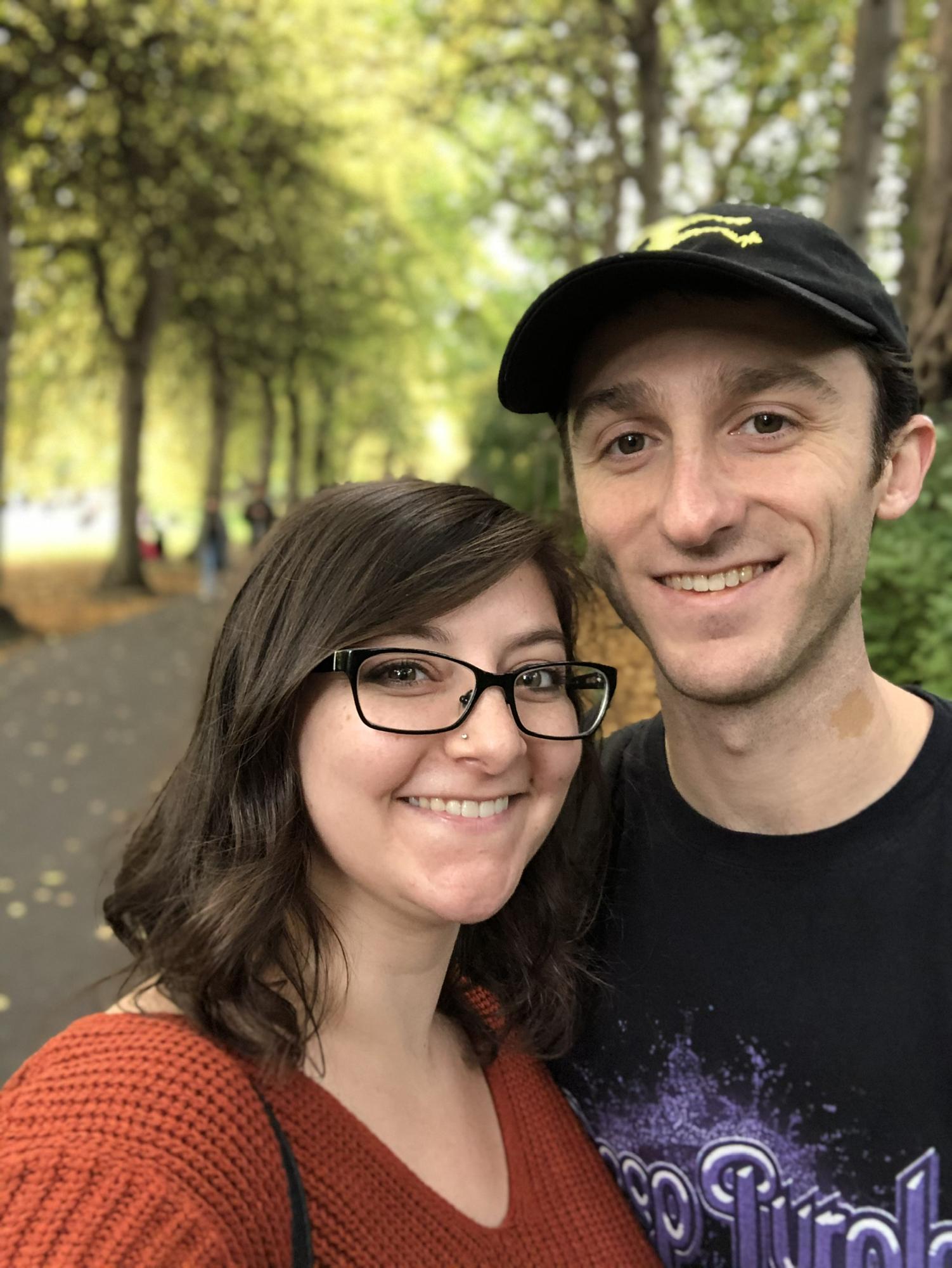 Strolling through a park in Dublin.