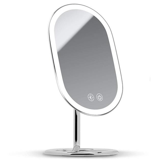 Fancii LED Lighted Vanity Makeup Mirror, Rechargeable - Cordless Illuminated Cosmetic Mirror with 3 Dimmable Light Settings, Dual Magnification - Vera (Chrome)
