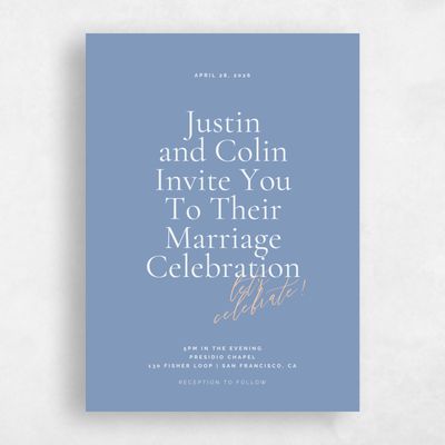 Multi-Colored Wedding Invitation - Violetta Portrait