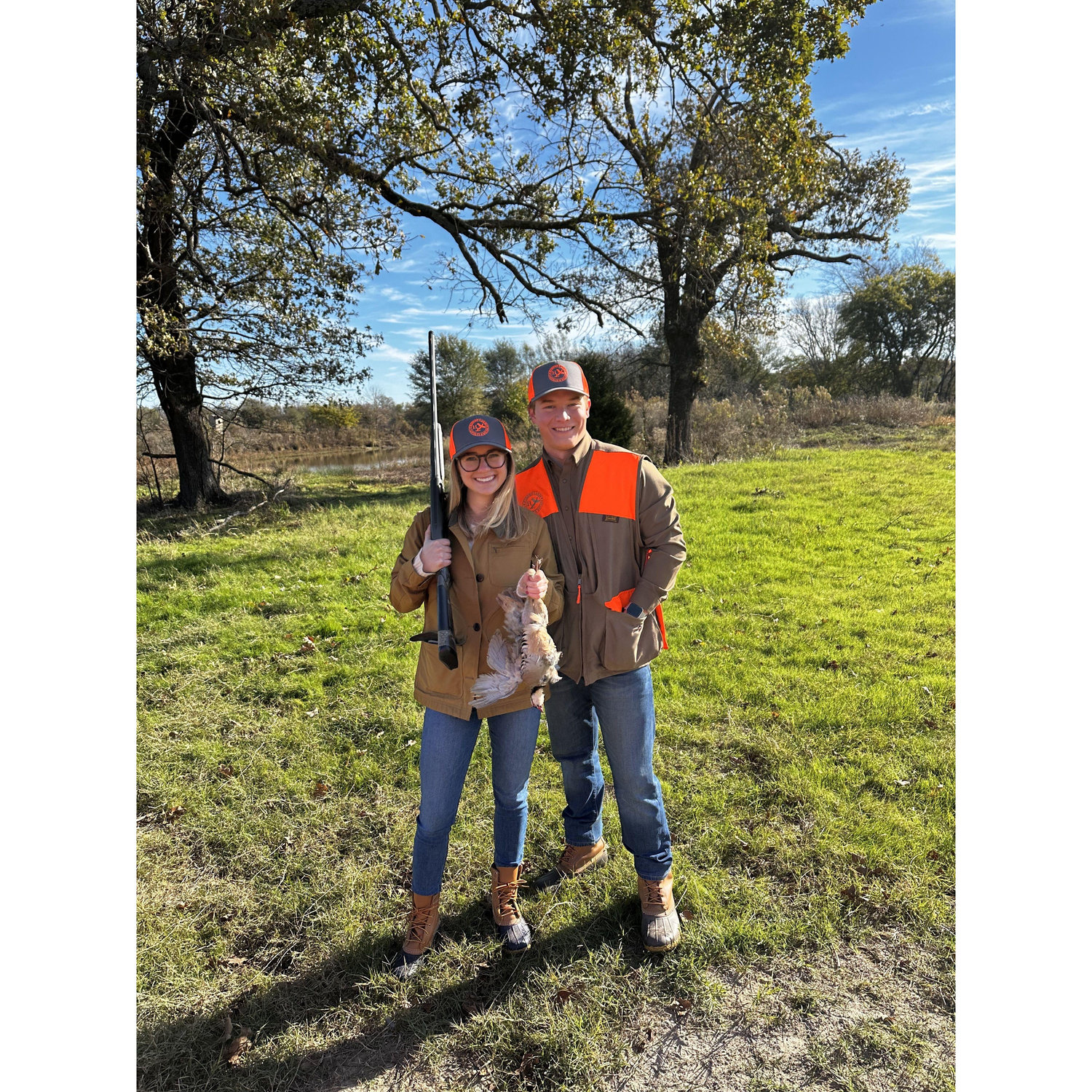 Our first Thanksgiving together at the Salter Family pheasant hunt! Haley shot her first bird!