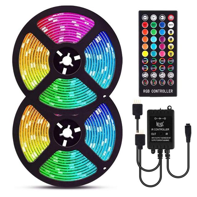 ELlight LED Strip Lights, 32.8ft RGB LED Light Strip Music Sync, Color Changing LED Strip Lights with Remote for Home Kitchen Bedroom 5050 Waterproof Strip Lights for Bar Home Decor