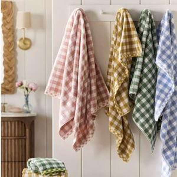 Gingham Cotton Woven Towel Collection